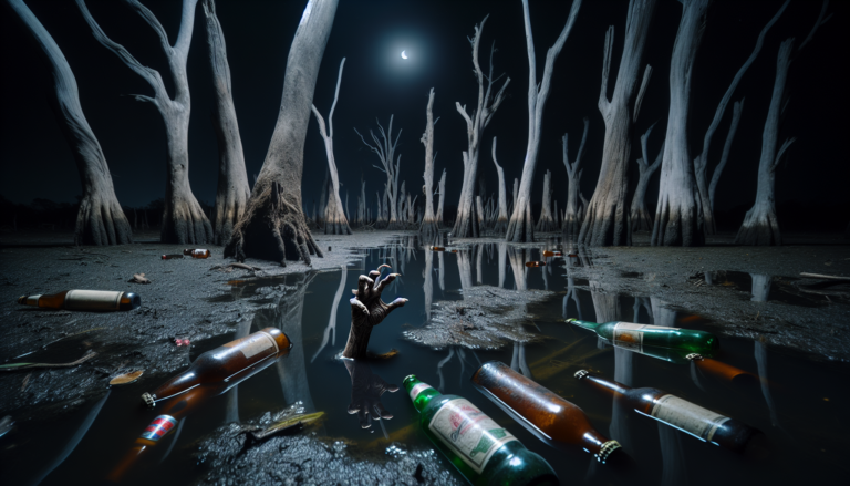 Alkoholsumpf mit hand